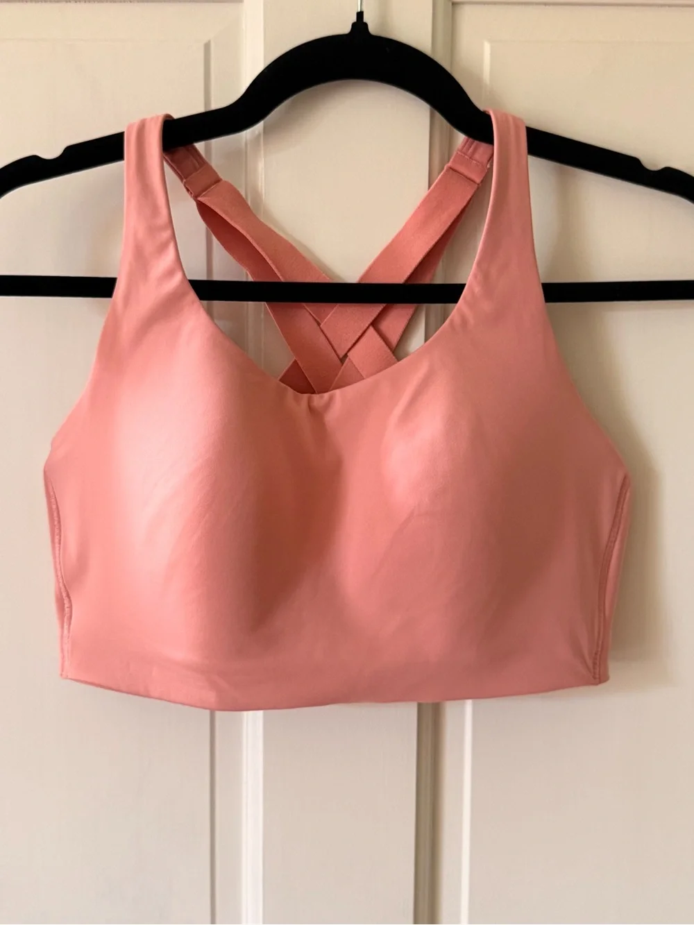 Lululemon High Support Sports Bra Blush Pink Adjustable Crossback 34DD